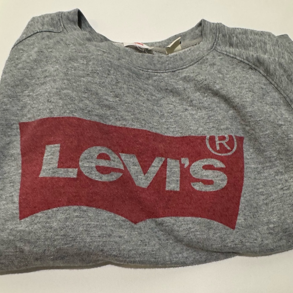 Levi's Heather Gray Sweatshirt with Red Logo